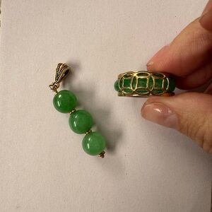 Jade ring and pendant set